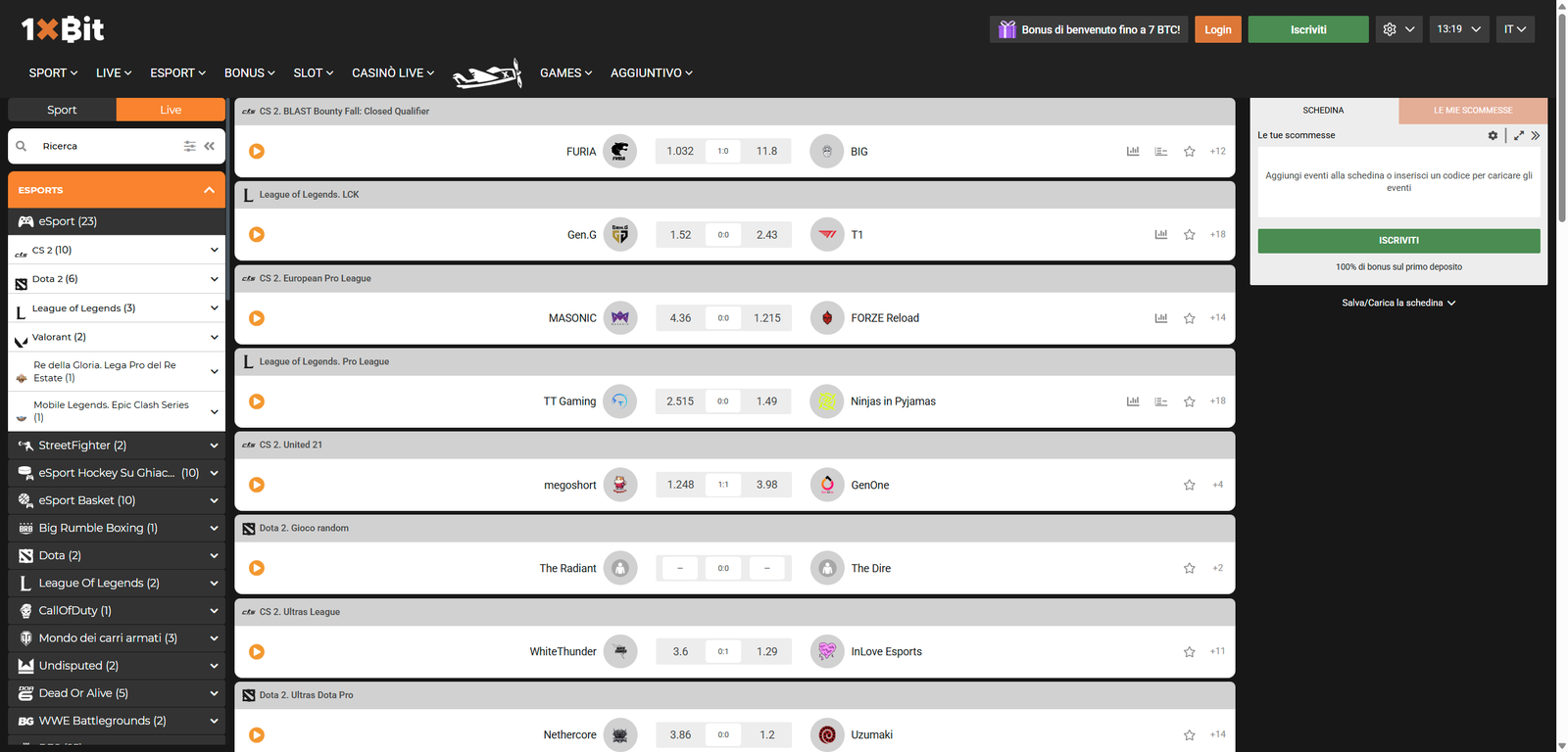 Come registrarsi su 1xBit per scommettere online