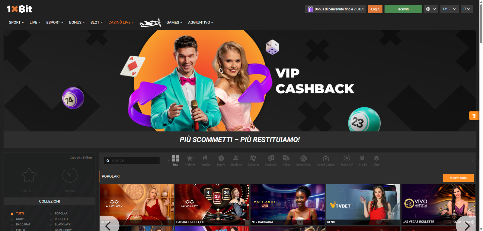 Quote offerte da 1xBit